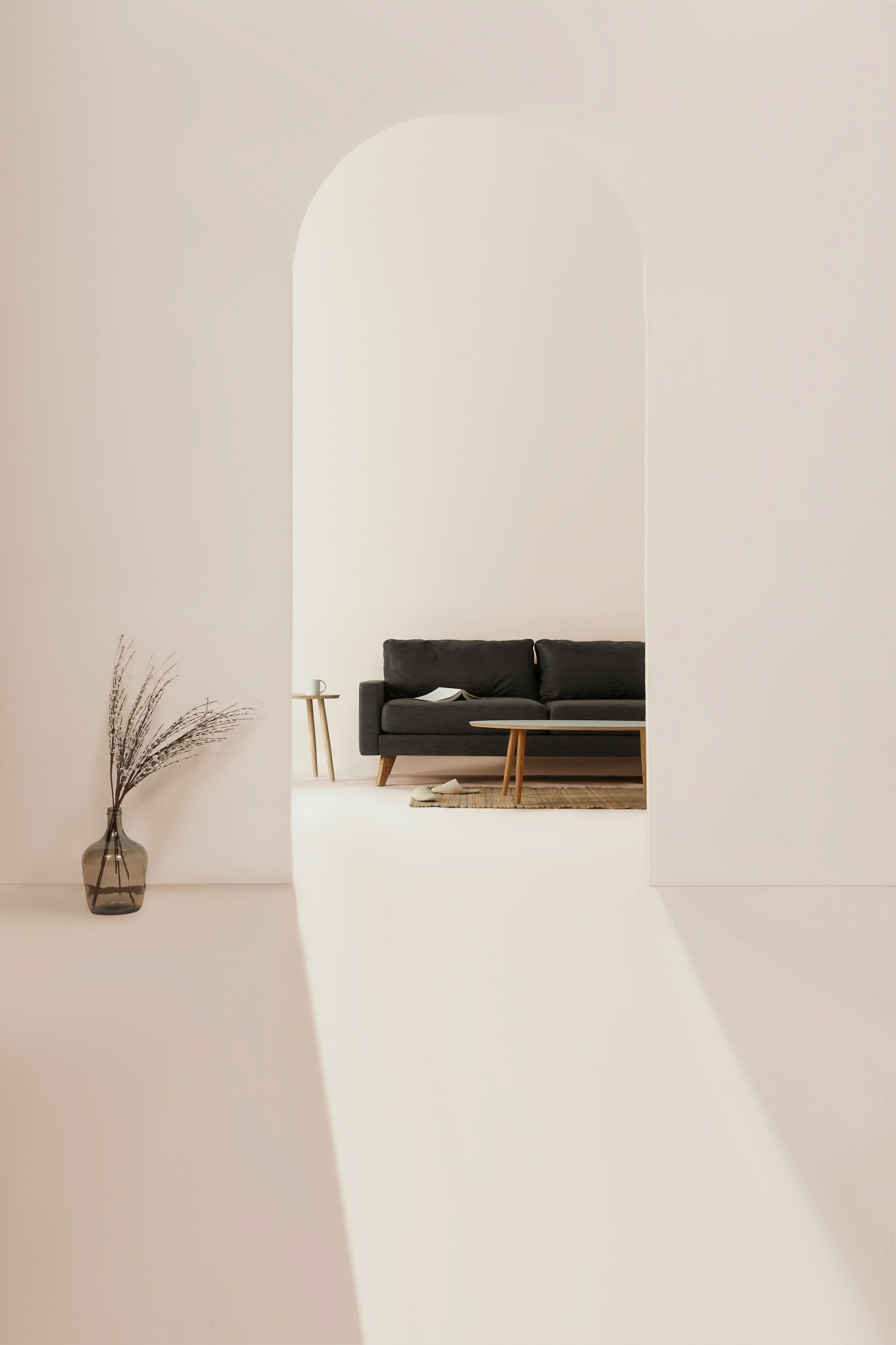 A calm arched hallway